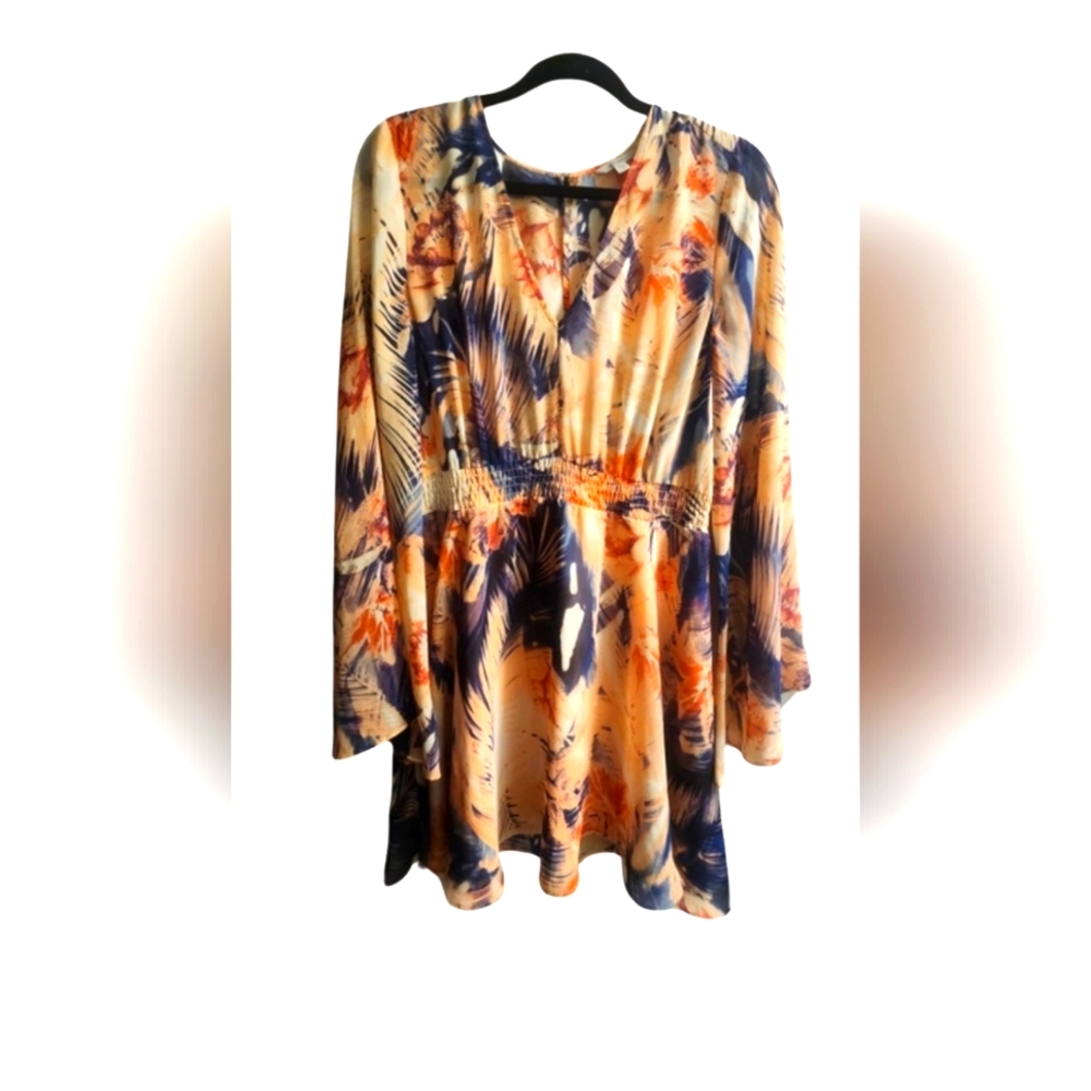 Guess Vibrant Orange and Blue Dress